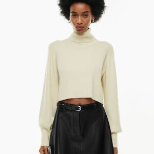 Aritzia Wilfred Rebecca Turtleneck Sweater Ryegrass Yellow - Size Small